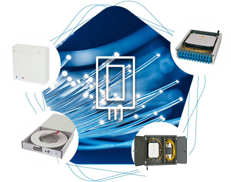 Glasfaser - Endboxen, Verbindungsboxen, OTO-Dosen, Wandspleißbox, Kundenanschlussbox
