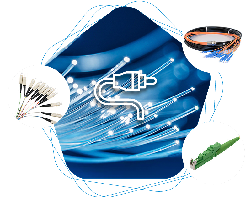 Glasfaser - Patchkabel, Pigtail, Kupplungen, vorkonfektionerte Kabel, Bündeladerkabel, Stecker E2000