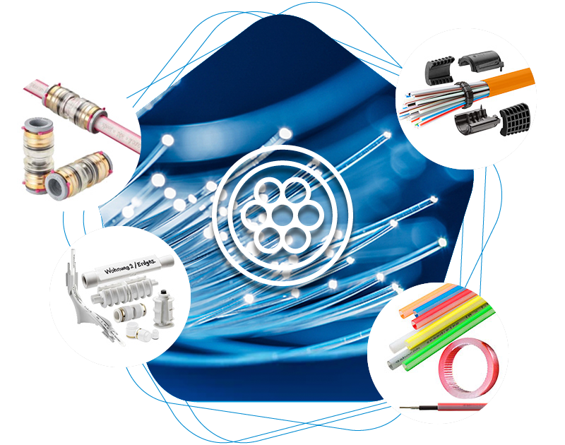 Glasfaser - Minirohre, Minirohre Indoor, Rohrverband, Zubehör