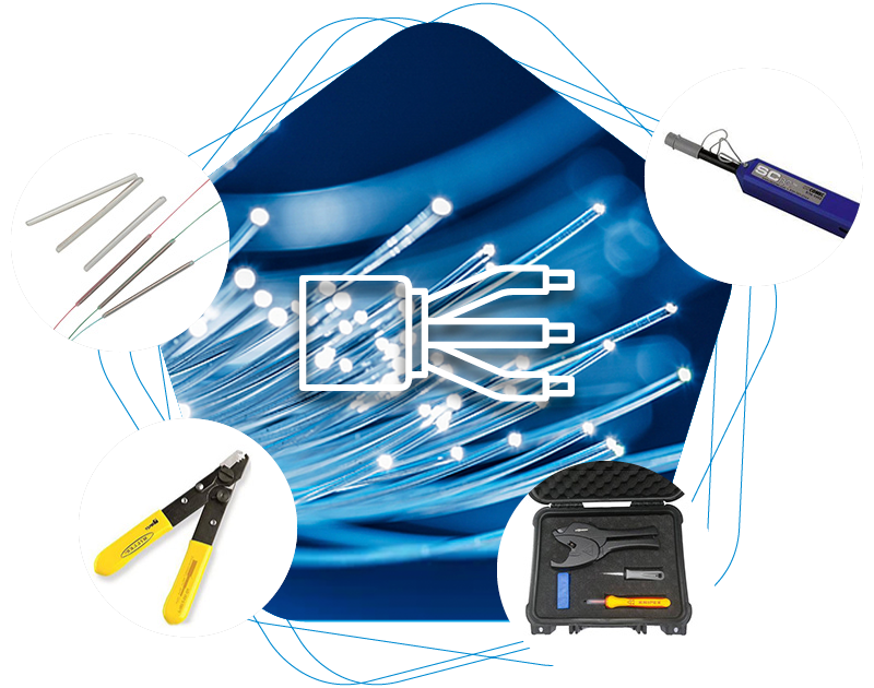 Glasfaser-Zubehör - Spleißschutz, Spleiszubehör, Steckerreinigungsgerät, Werkzeugkoffer